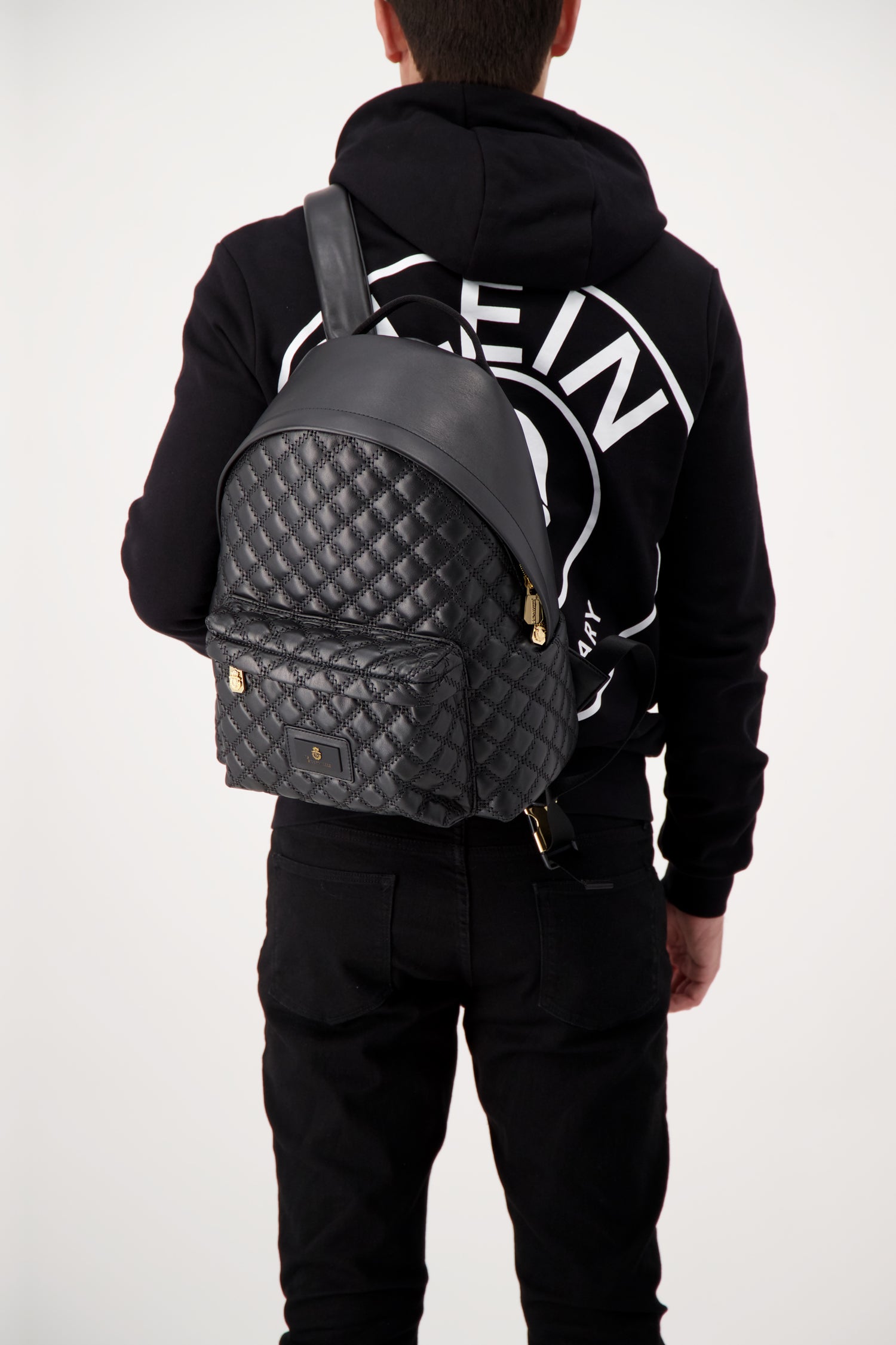 Luxury Billionaire Black & Gold Designer Backpack for Men & Women - Stylish Statement Piece for Travel, Work & Everyday Use