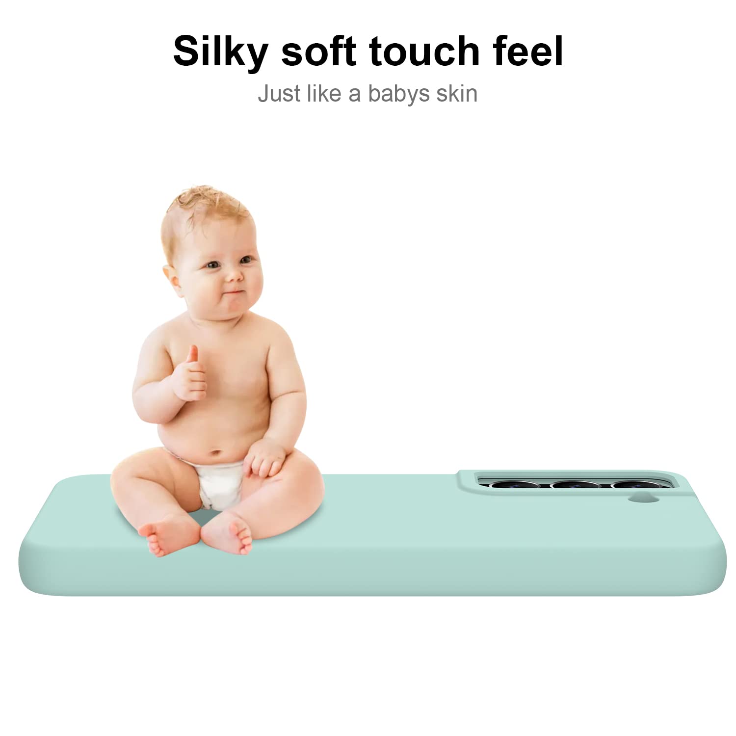 DEENAKIN Samsung Galaxy S22 Case - Soft Flexible Silicone Gel Cover with Shockproof Protection | Slim Fit Full Body Bumper Case for Samsung Galaxy S22 (Light Blue) | Perfect for Everyday Use, Travel & Outdoor Activities