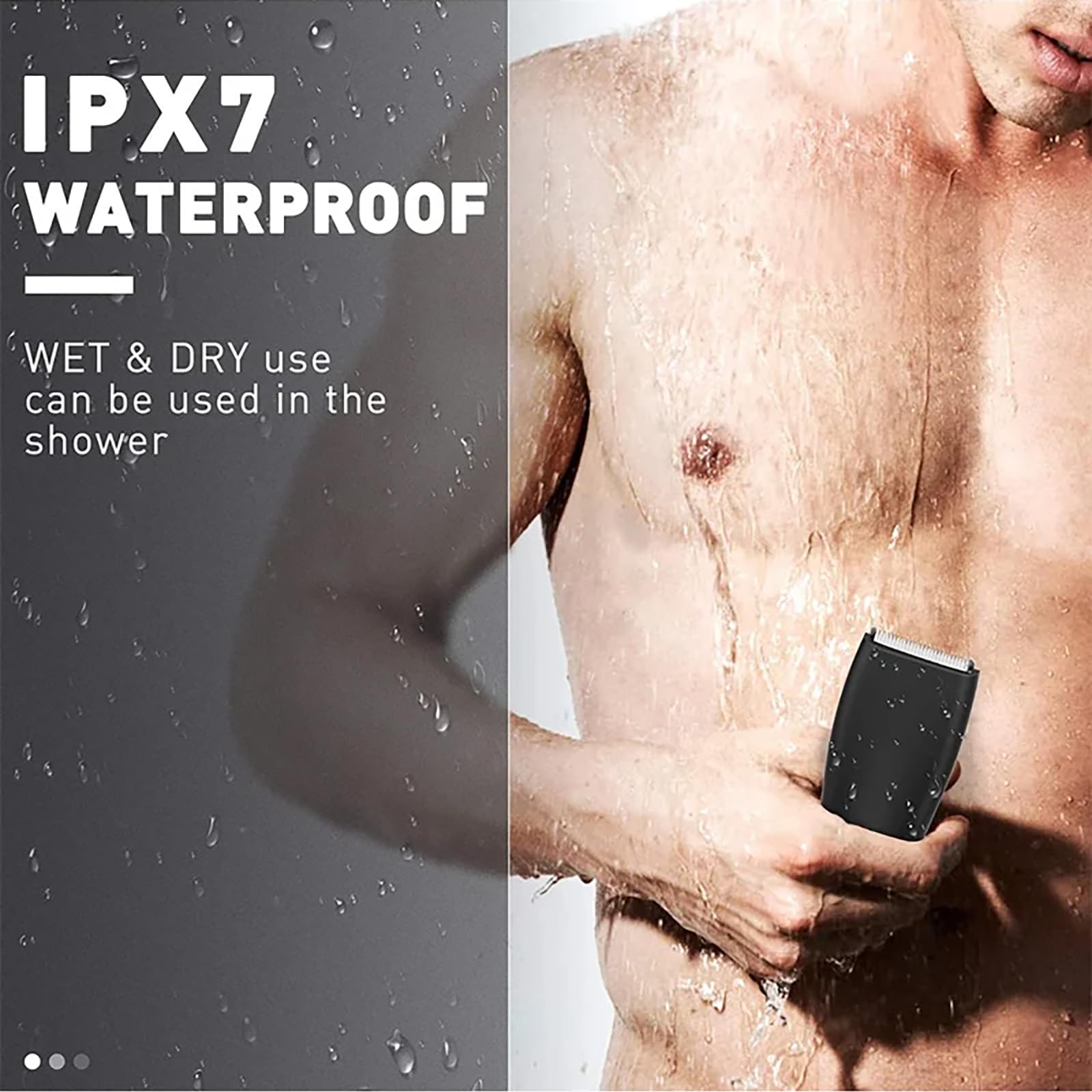 Premium Body Hair Trimmer for Men & Women - Electric Manscaping Shaver with Safety Design for Groin, Underarms & Sensitive Areas - Waterproof & Cordless for Easy Use at Home or Travel (White)