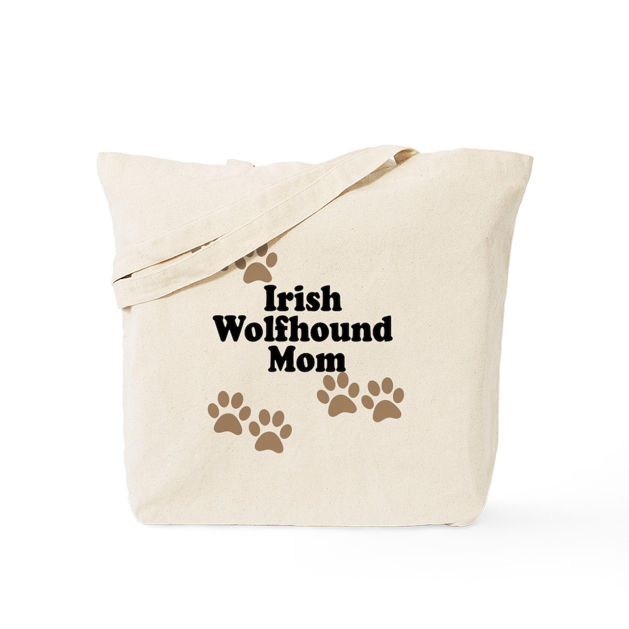 Irish Wolfhound Mom Tote Bag - Natural Canvas Reusable Shopping Bag for Dog Lovers - Perfect for Groceries, Beach Trips & Dog Park Outings