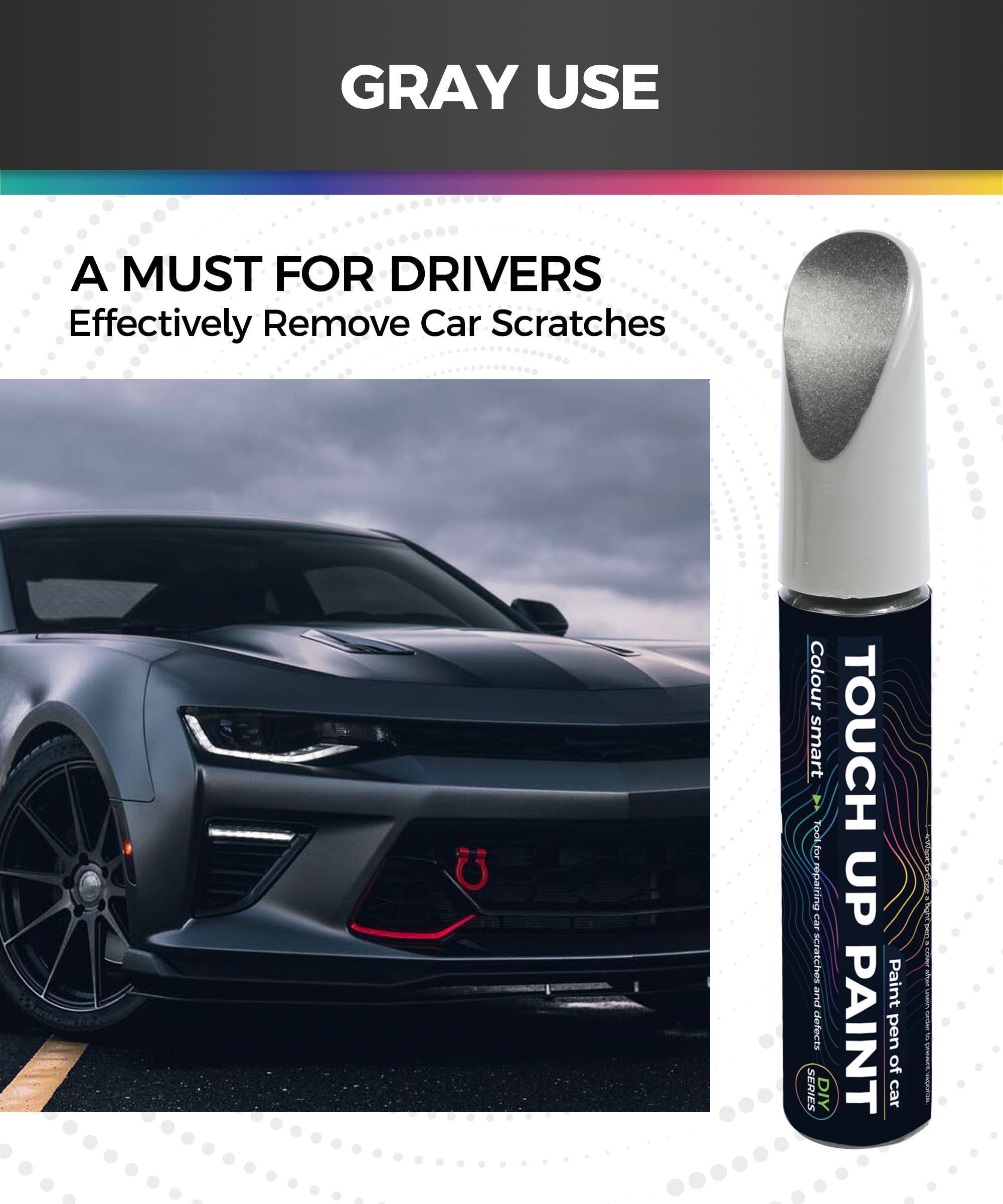Touch Up Paint Pen for Cars - Automotive Scratch Repair Pen, Car Accessories for Removing Scratches (Gray) | Perfect for DIY Car Scratch Fixes & Minor Paint Damage Repair