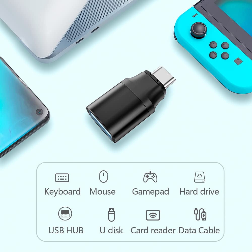 USB C Magnetic Adapter 24-Pin Straight Connector + USB C to USB Adapter - Fast Data Transfer Compatible with MacBook Pro/Air & Type C Devices - Perfect for Office, Travel & Home Charging