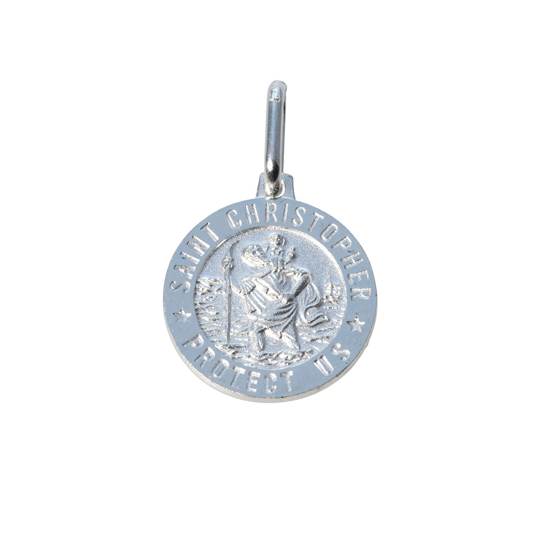 St. Christopher Medal Pendant in Sterling Silver - Religious Jewelry for Protection & Travel Blessings