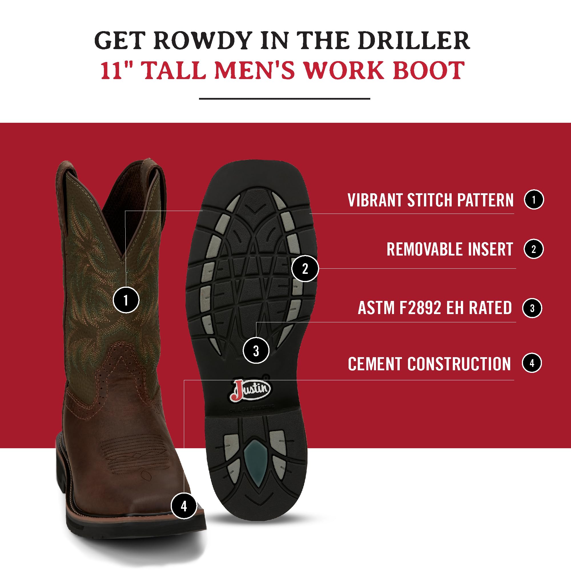 Justin Men's Driller 11