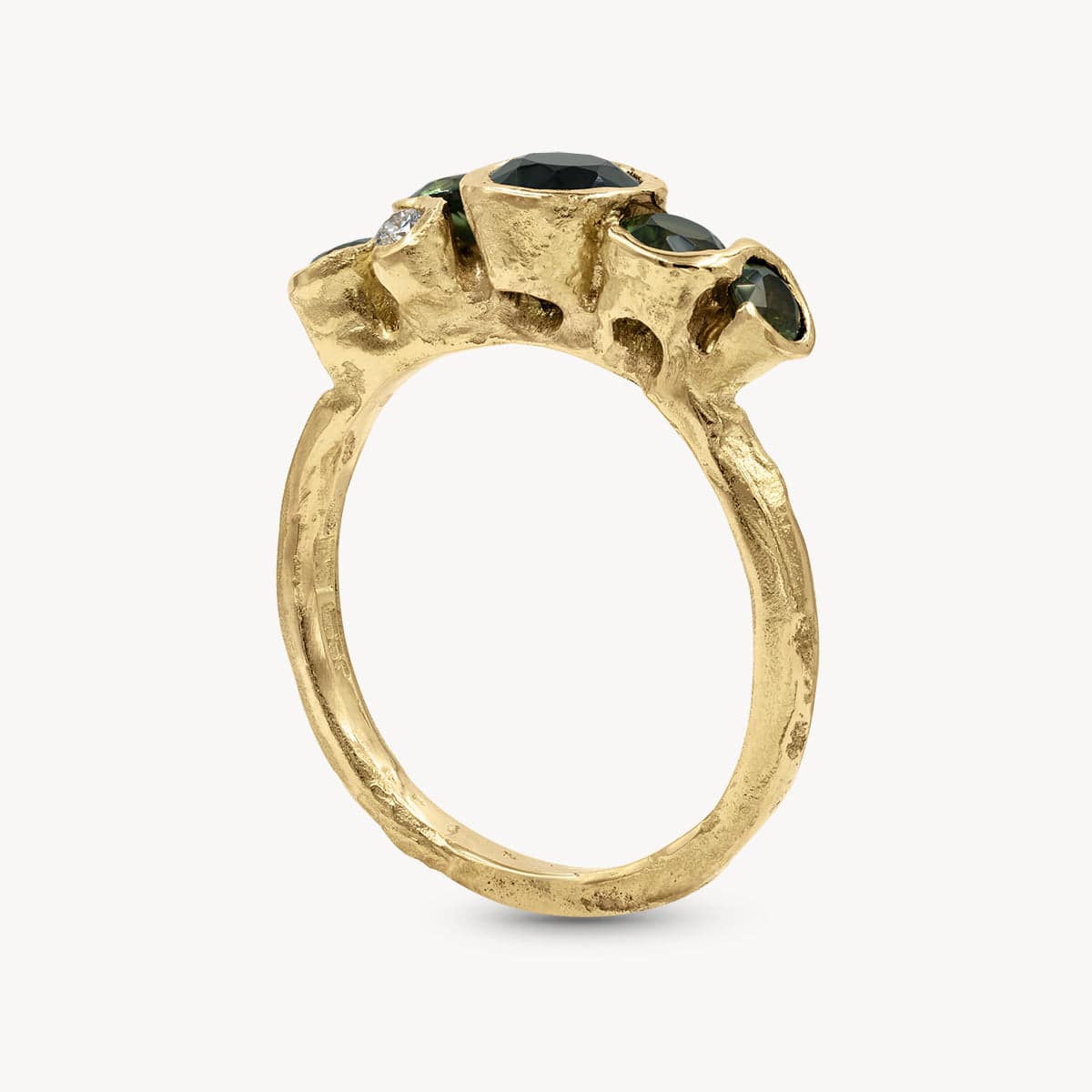 Ocean Sapphires Seaweed Ring - Elegant Sterling Silver Seaweed Design Ring for Women - Perfect for Beach Weddings, Boho Fashion & Everyday Wear