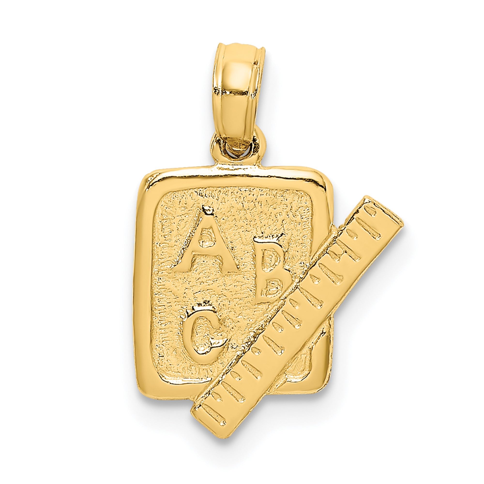 14K Solid Yellow Gold School Book Ruler Necklace - Elegant Book Lover Jewelry for Teachers, Students & Graduates - Perfect Gift for Back to School, Graduation & Reading Enthusiasts
