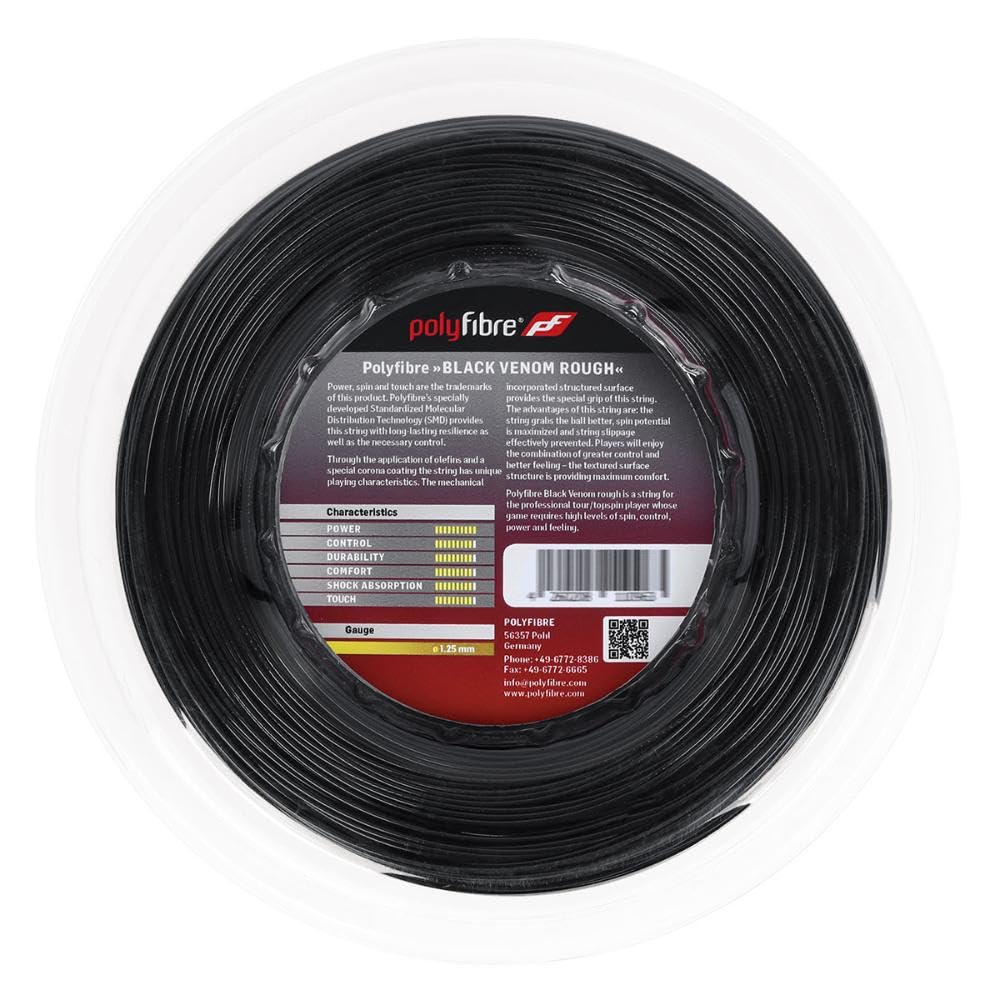 Unisex Black Venom Rough String Reel - 1.25mm Thickness, 200m Length - Perfect for Fishing, Crafting, and Outdoor Activities