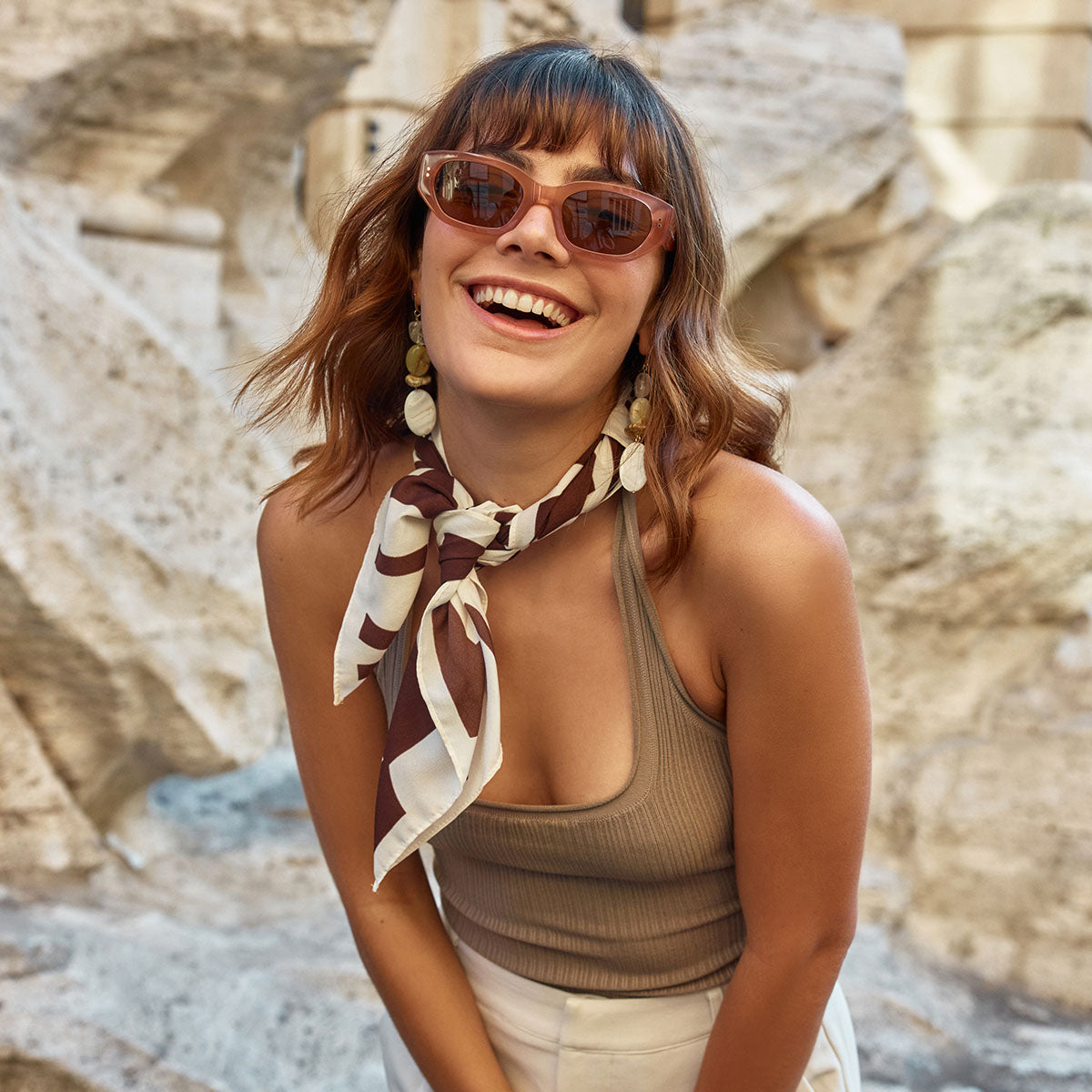 Luna Sunglasses for Women - Trendy Rose Gold Frame & UV Protection - Perfect for Beach, Driving & Outdoor Activities