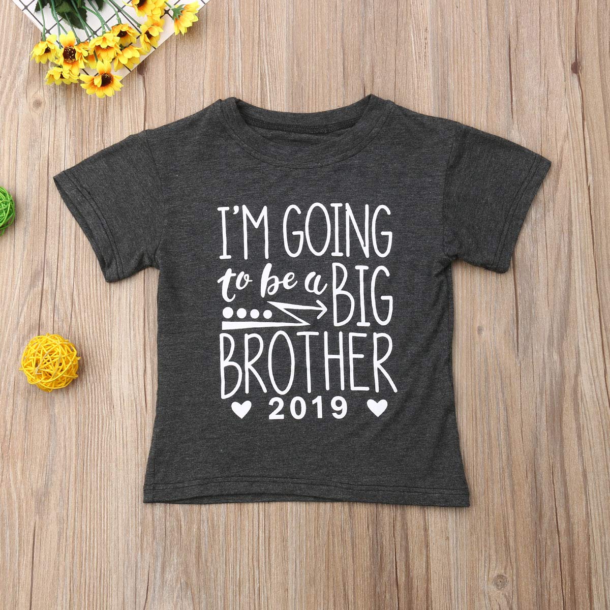 Matching Sibling T-Shirts for Big Brother & Sister - Letter Print Outfits for Family Events