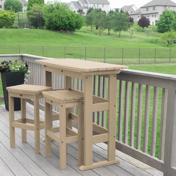 Lehigh 3-Piece Bar Height Balcony Patio Set - Outdoor Bistro Furniture for Small Spaces, Balconies & Decks