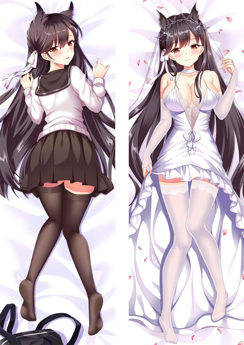 VENMO Azur Lane Atago Anime Body Pillow Cover - 170x60cm (66.9x23.6in) 2-Way Tricot Fabric for Dakimakura, Manga Cosplay & Anime Decor - Perfect for Bedroom, Gaming Room & Otaku Collection
