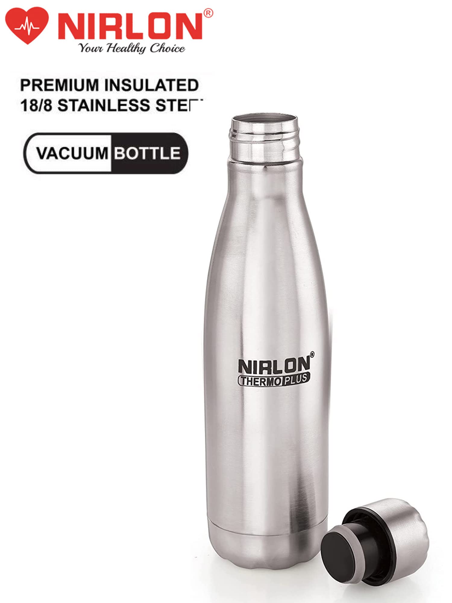 NIRLON Stainless Steel Vacuum Insulated Water Bottle 750ml - Leak Proof, Keeps Hot & Cold for 24 Hours - Perfect for Office, Gym, Hiking, Travel & Outdoor Activities