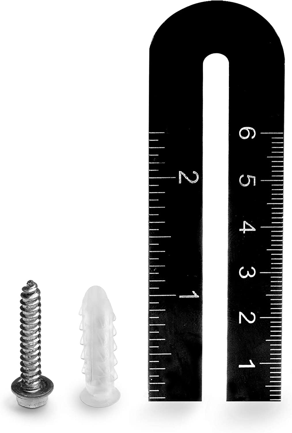 THE CIMPLE CO Ribbed Plastic Conical Anchors and Screws Kit - 10 Screws & 10 Anchors for Concrete, Stucco, Brick, Drywall - Heavy Duty Fasteners for Home Improvement, Shelving & Wall Mounting