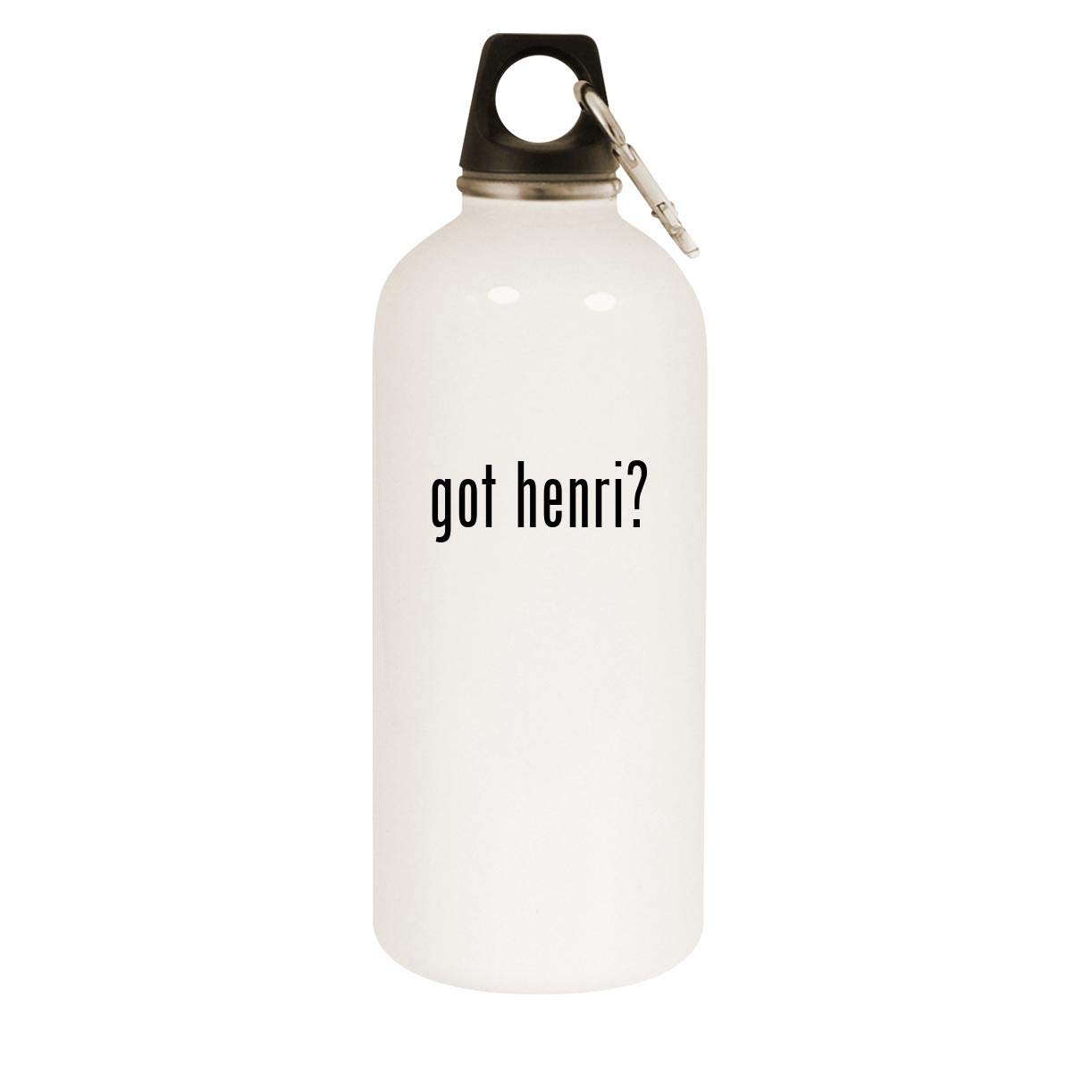 20oz Stainless Steel White Water Bottle with Carabiner Clip - Insulated Leakproof Thermo Flask for Hiking, Gym & Outdoor Activities