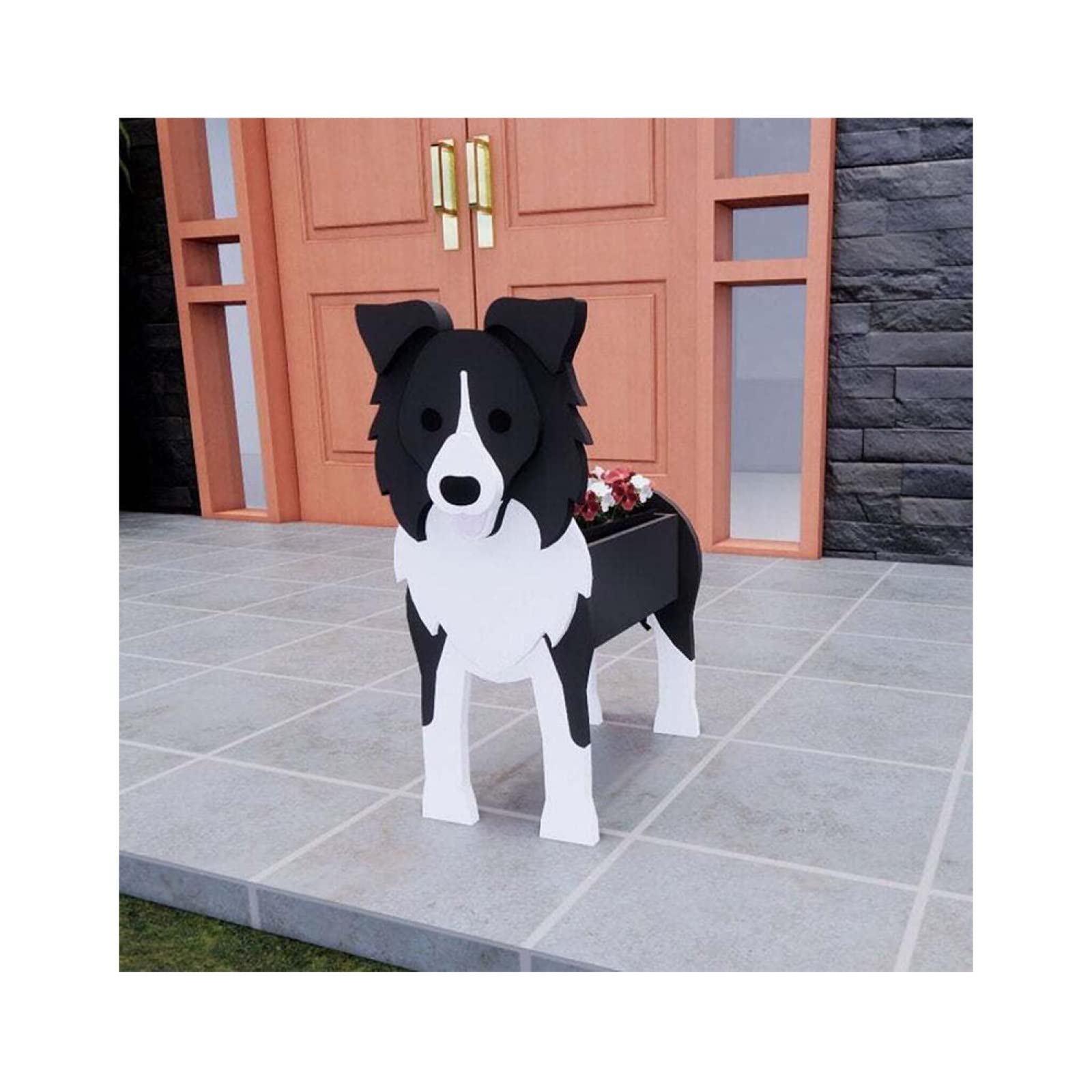 TUSTY Wooden Dog Planter - Animal Shaped Barrel Flower Pot for Succulents & Outdoor Plants | Premium Garden Decor for Patio, Balcony & Home Decor