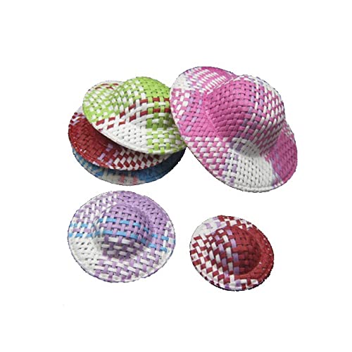 24 Pcs Mini Straw Hats - Tiny Dollhouse Hats for DIY Crafts, Party Decorations & Miniature Scenes - Perfect for Fairy Gardens, DIY Projects & Home Decor Accessories