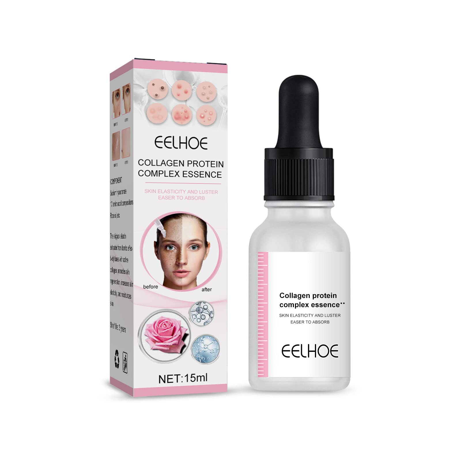 Bilukmi Collagen Essence Serum 15ml - Safe, Non-Irritating, Repairing & Moisturizing Face Serum with Whitening & Antioxidant Benefits | Perfect for Daily Skincare Routine, Anti-Aging & Skin Brightening