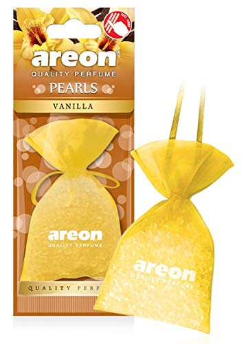 Premium AREON Pearls Car & Home Hanging Air Freshener - Long-Lasting Vanilla Scented Perfume for Vehicles, Office, Bathroom & Closet | Eliminates Odors & Freshens Air