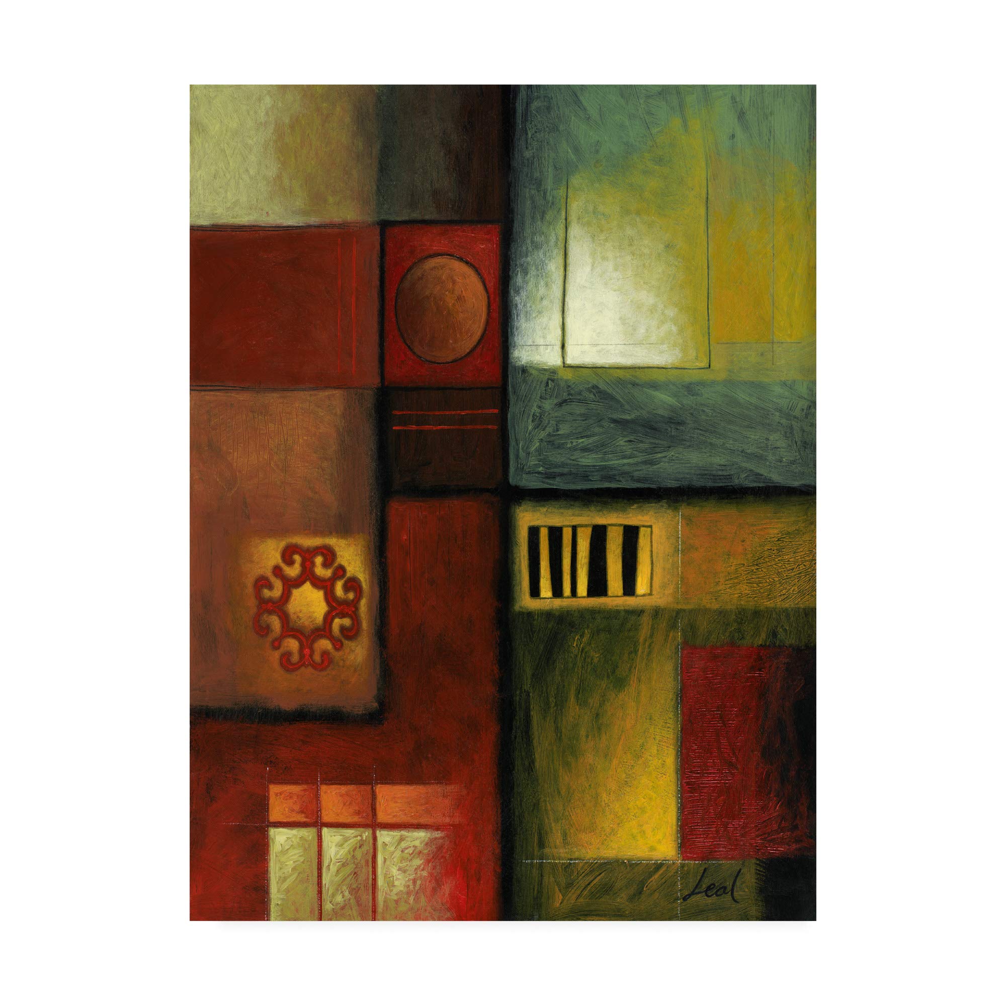 Pablo Esteban Bold Geometric Panels 3 Art Print - 35x47 Inch Modern Abstract Wall Decor for Living Room, Office & Bedroom