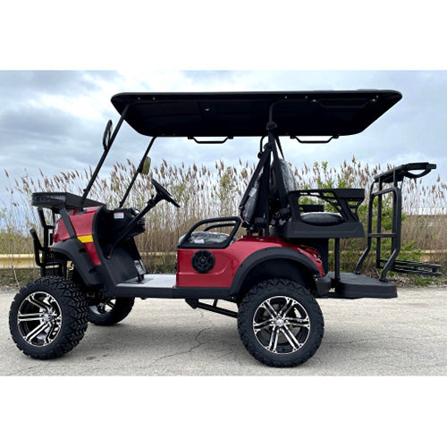 48V Electric Golf Cart 4 Seater - Lifted Renegade+ Edition Utility UTV | Compare to Coleman & Kandi | Red | Perfect for Golf Courses, Campuses & Resort Transportation