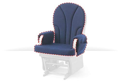 Foundations Lullaby Replacement Cushion Set - Navy Blue Sofa Seat Cushions for Nursery, Rocking Chair & Glider - Soft & Supportive Baby Room Decor