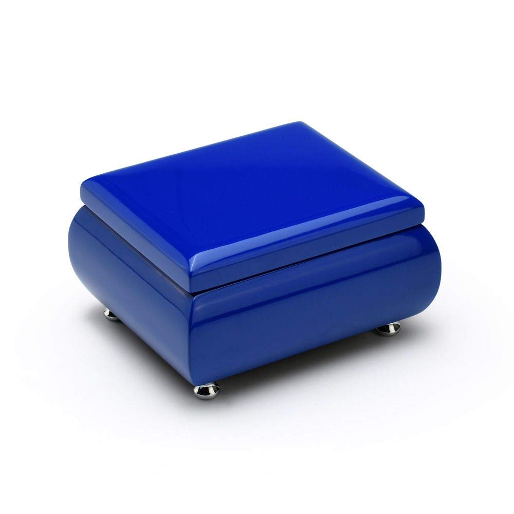 Elegant High Gloss Navy Blue 18-Note Musical Jewelry Box with Song Selection - Perfect for Gift Giving & Keepsake Storage - Plays 'Can't Take My Eyes Off You' & More - Ideal for Jewelry Organization, Birthday Presents & Romantic Surprises