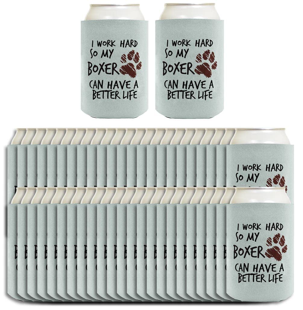 96-Pack Paw Print Can Coolers for Beer & Soda - Perfect Gifts for Dog Lovers & Boxer Owners - Keep Drinks Cold at BBQs, Parties & Outdoor Adventures