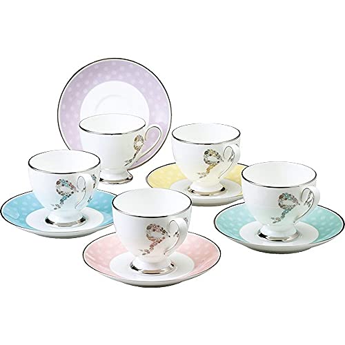 Cup and Saucer, Set of 5, Assorted
