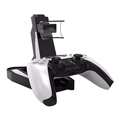 Gamedealer PS5 Wireless Controller Dual Charging Station with LED Battery Indicator - Fast Charger Dock for Playstation 5 Controllers - Perfect for Gaming Setup & Multiplayer Sessions (Shipped from Germany)