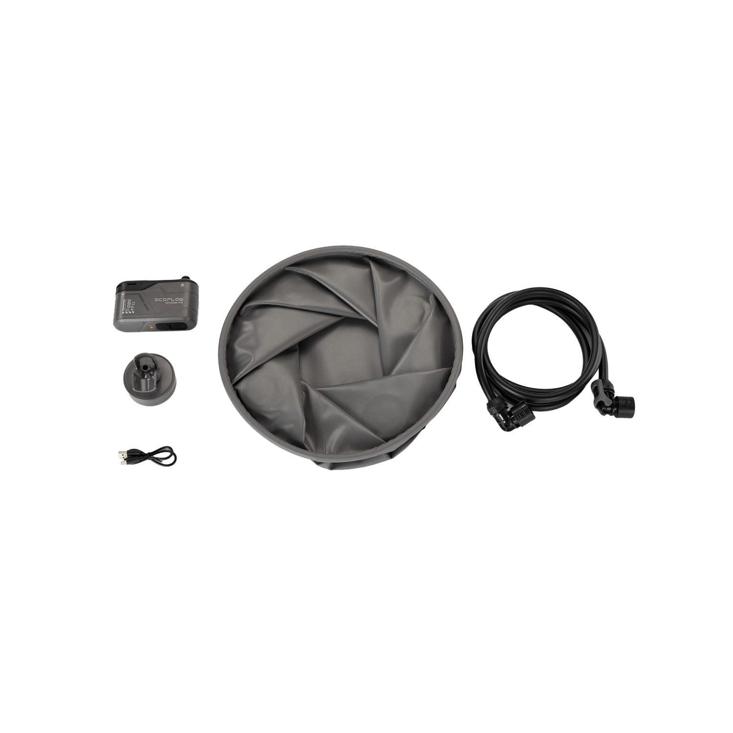 EcoFlow Portable Solar Shower Kit - Outdoor Camping, Hiking, Emergency & Off-Grid Use