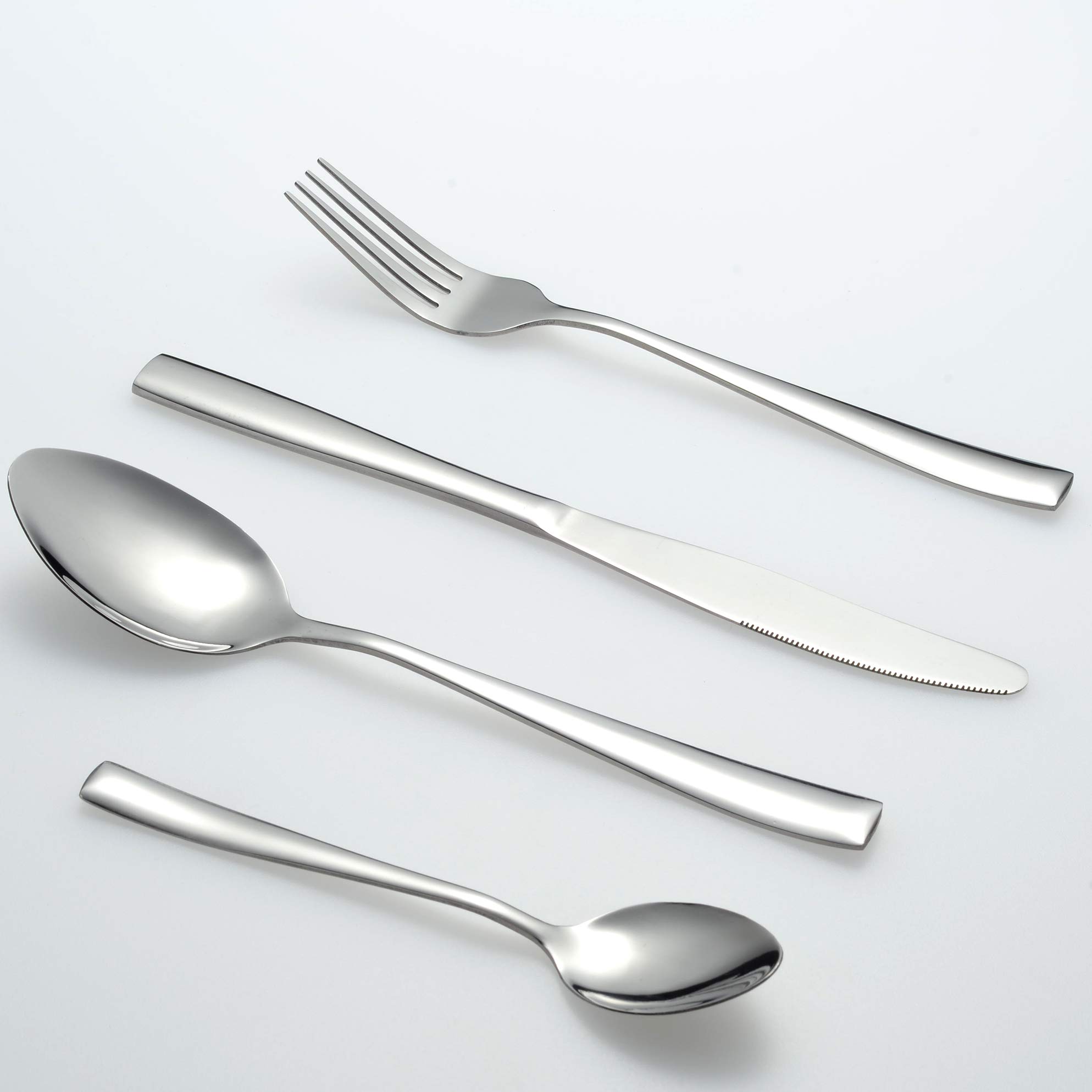 16-Piece Stainless Steel Cutlery Set - Knives, Forks, Spoons & Teaspoons for 4 - Mirror Polished, Rustproof & Dishwasher Safe Flatware (Silver) - Perfect for Dinner Parties, Restaurants & Everyday Dining