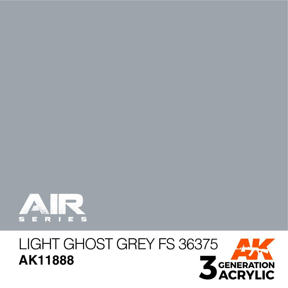 AK Interactive AK11888 Air Series Light Ghost Grey FS 36375 - 17ml Acrylic Paint for Scale Models (3rd Gen) - Perfect for Aircraft, Military & Sci-Fi Miniatures