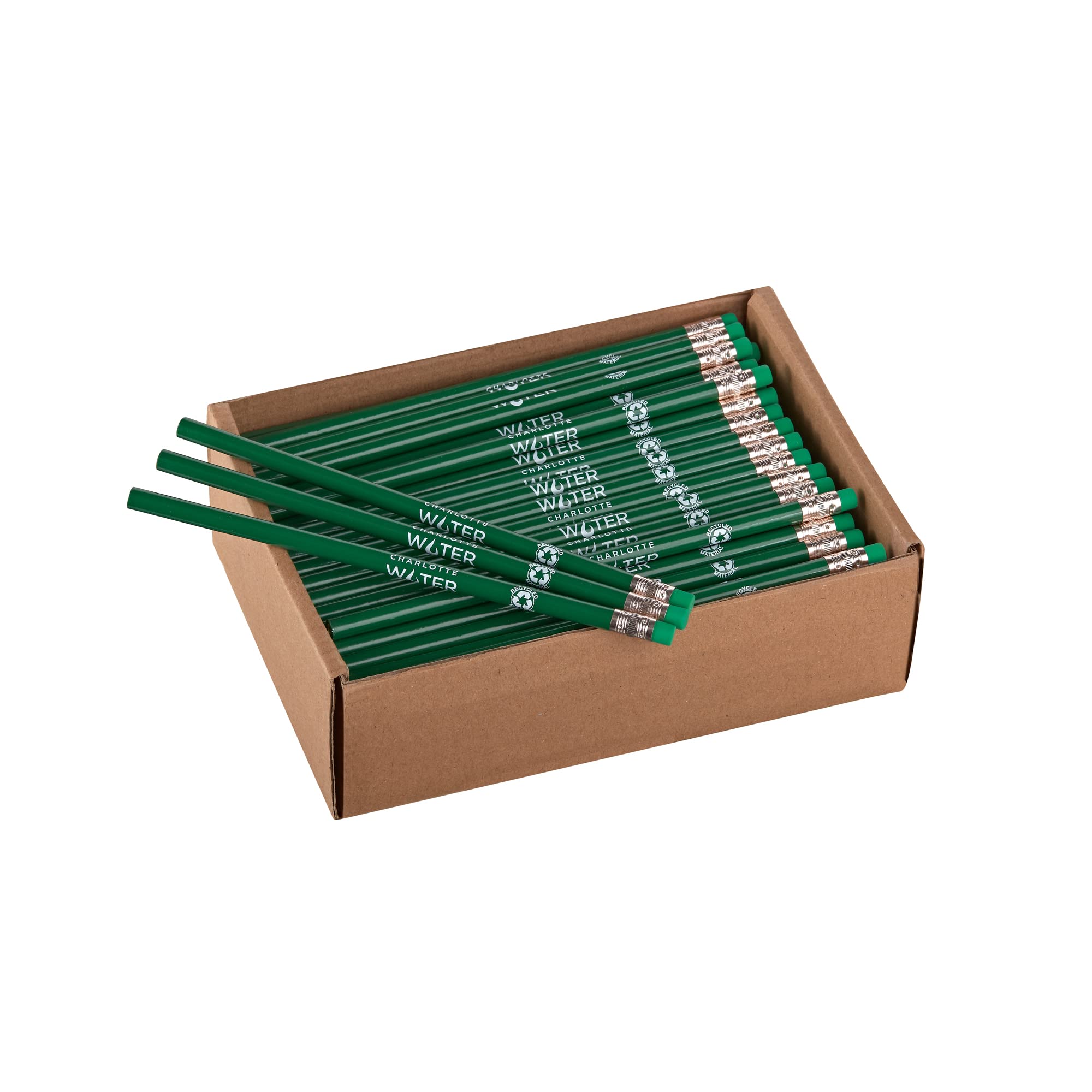 Eco-Friendly Personalized Promotional Pencils Made from Recycled Newspaper & Cardboard - 500 Count Bulk Box (Great for School Supplies, Office Giveaways & Green Marketing Campaigns)