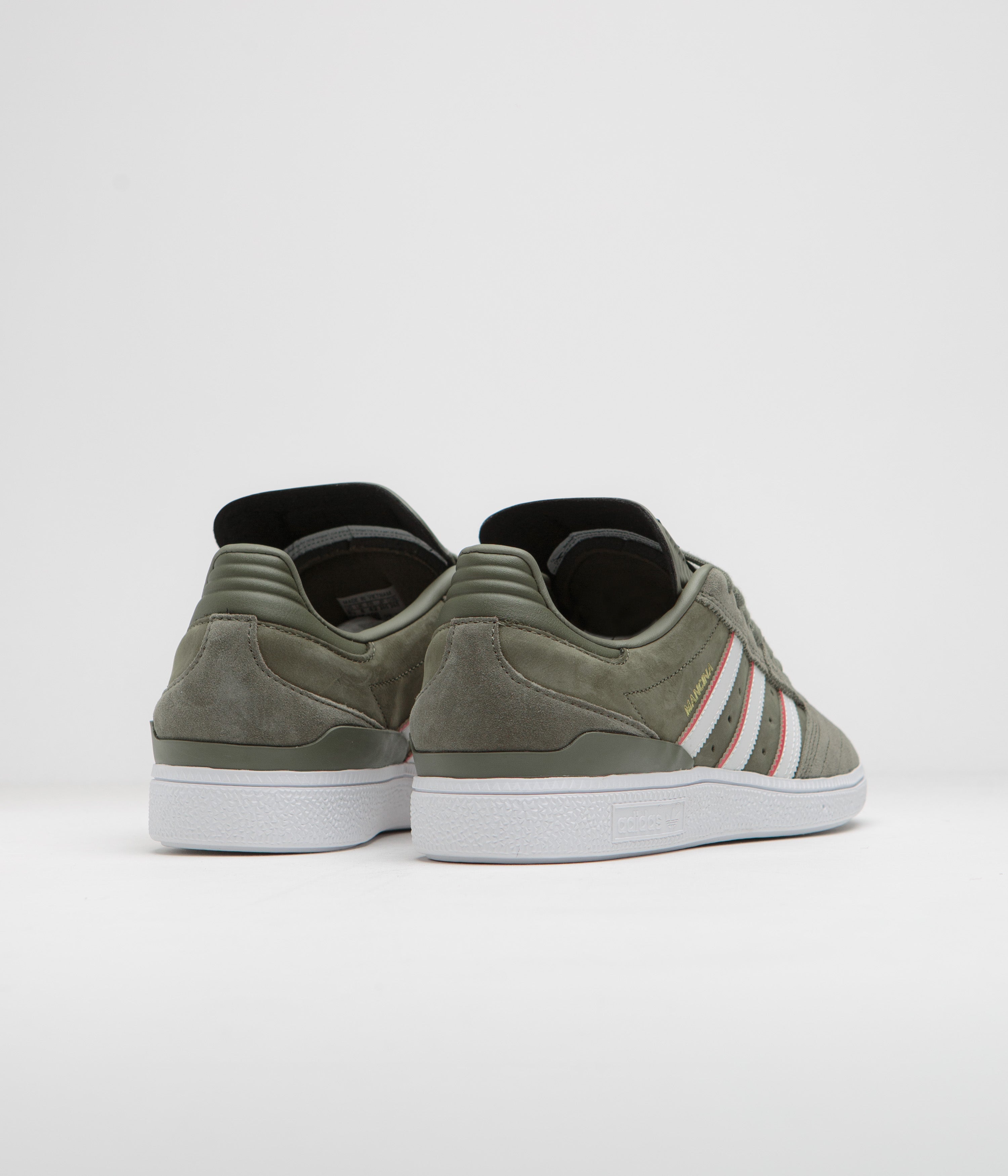 Adidas x Dan Mancina Busenitz Sneakers - Olive Strata/Red/FTWR White - Men's Skateboarding Shoes for Street Style & Urban Fashion