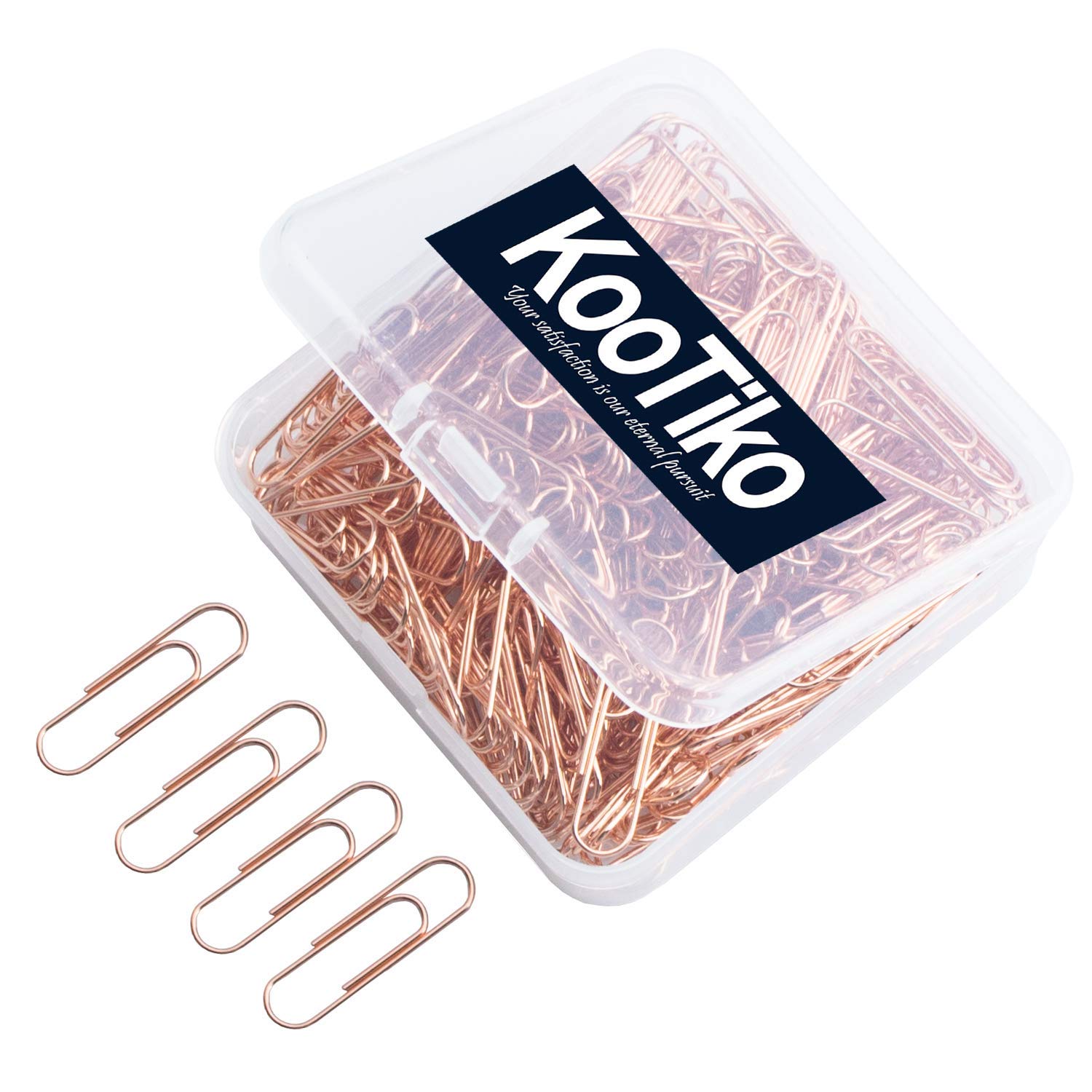 300 Pcs Rose Gold Small Paper Clips - Smooth Stainless Steel Office Supplies for Women, Girls & Students (1 inch/28mm) - Perfect for School, Home, Wedding & Gift Wrapping