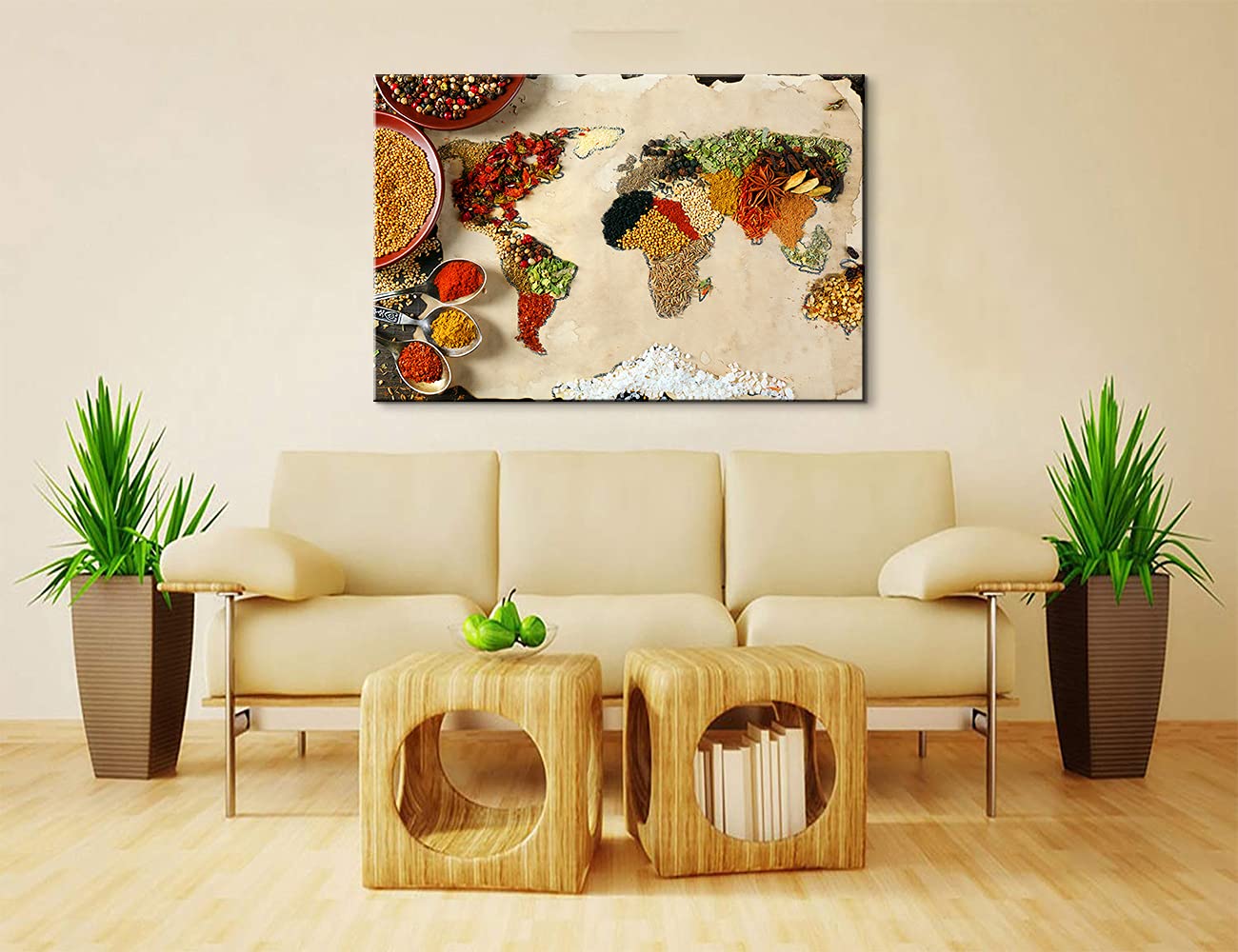 Vibrant Spice-Themed Kitchen Wall Art - 28''H x 40''W Canvas Print for Modern Dining Room & Kitchen Decor - Perfect for Home Chefs & Food Lovers