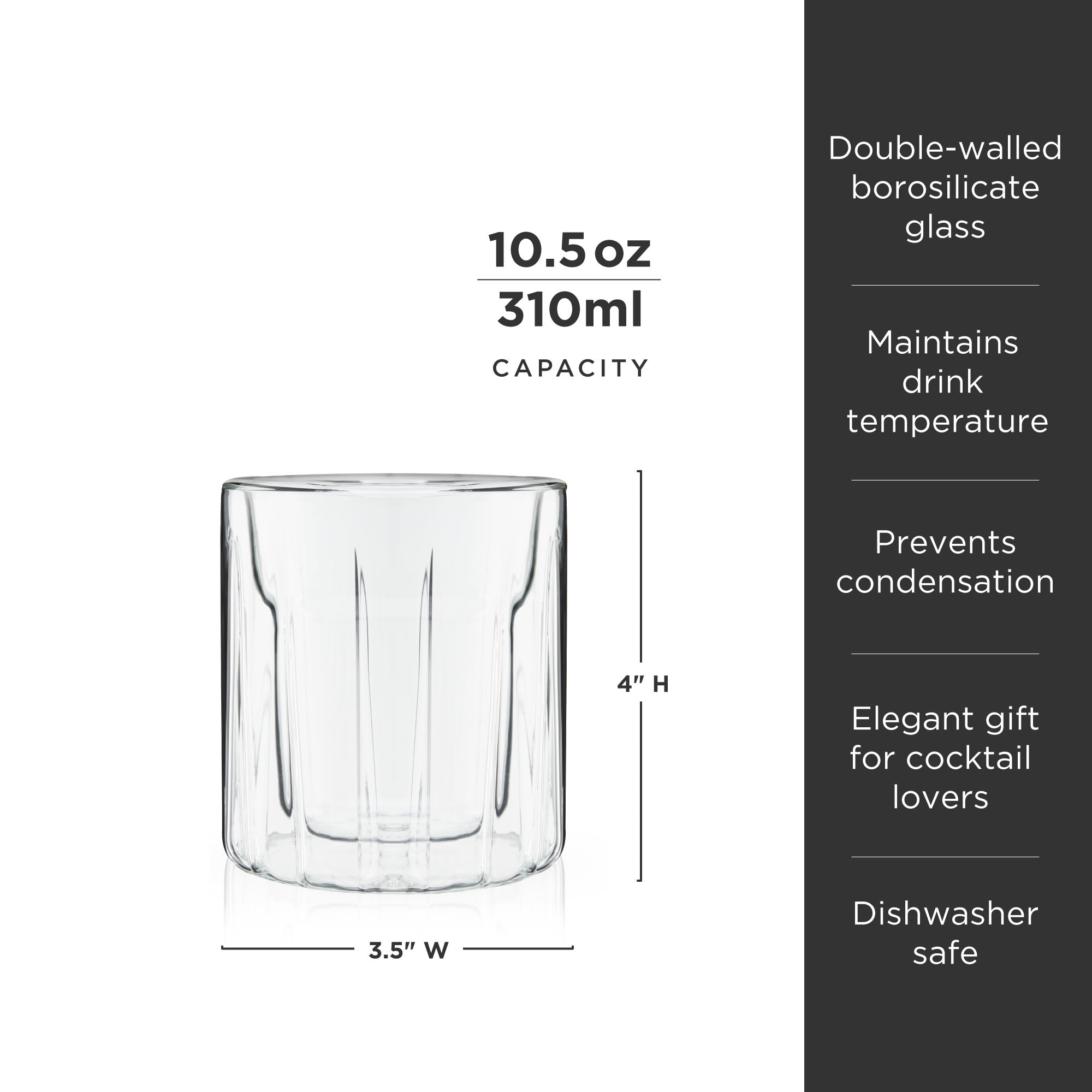 Premium Double Walled Whiskey Glasses Set of 2 - Heavy Duty Crystal Clear Tumblers for Scotch, Bourbon, Cocktails & Iced Beverages - Perfect for Home Bar, Gifts & Entertaining