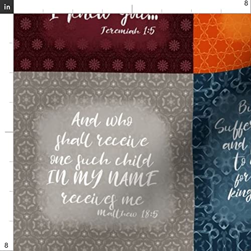 Bible Verse Printed Velvet Fabric - Cheater Quilt Wholecloth for Baby & Christian Home Decor - Upholstery, Apparel & DIY Craft Projects - Perfect for Quilting, Sewing & Home Decoration