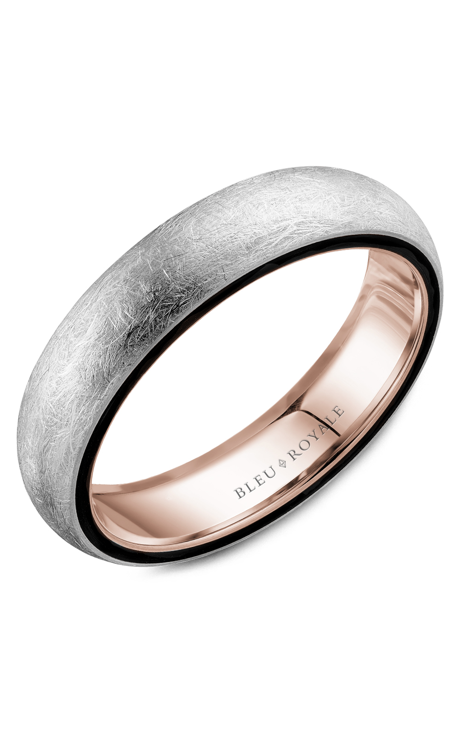 Bleu Royale Men's Wedding Band Ring RYL 063WR5 - 14K White Gold Classic Comfort Fit Wedding Ring for Groom, Engagement, Anniversary Gift - Perfect for Formal Events & Special Occasions