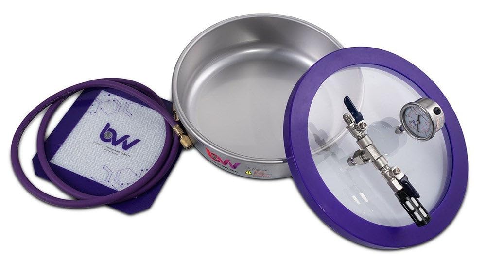 Premium BVV 1 Gallon Stainless Steel Vacuum Chamber with Tempered Glass Lid - Perfect for Food Storage, Sous Vide, and DIY Vacuum Sealing Projects