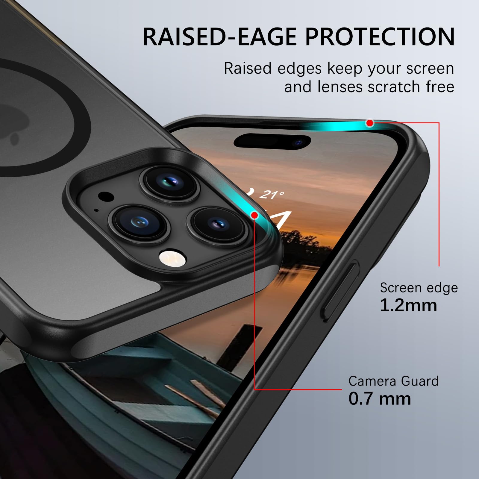 Magnetic iPhone 16 Pro Case with Invisible Kickstand | MagSafe Compatible | Military-Grade Shockproof | Slim Matte Translucent Cover for iPhone 16 Pro 6.3