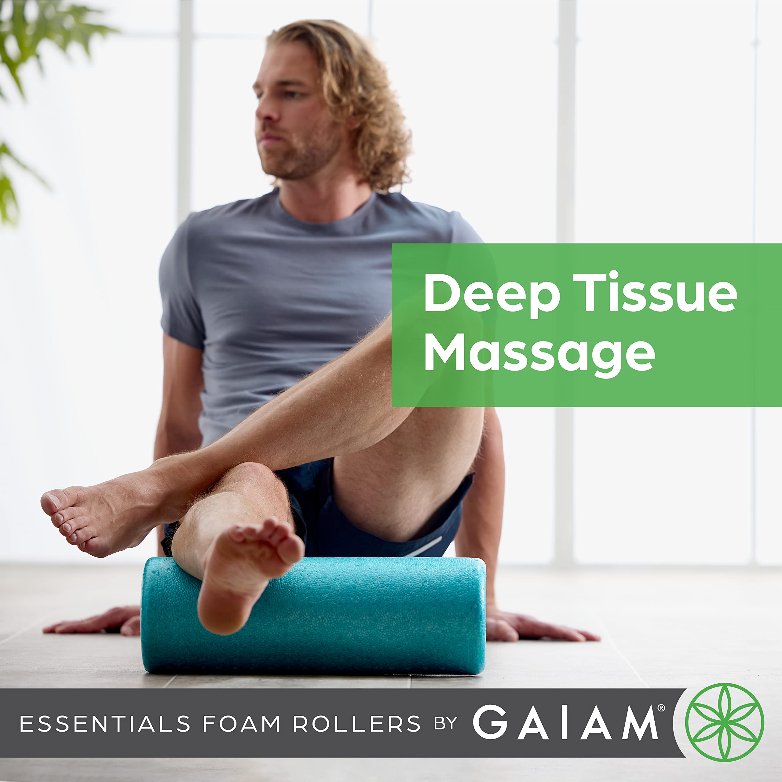 Gaiam Essentials High-Density Foam Roller for Deep Tissue Massage - Relieve Back Pain & Sore Muscles - Perfect for Post-Workout Recovery, Yoga & Physical Therapy
