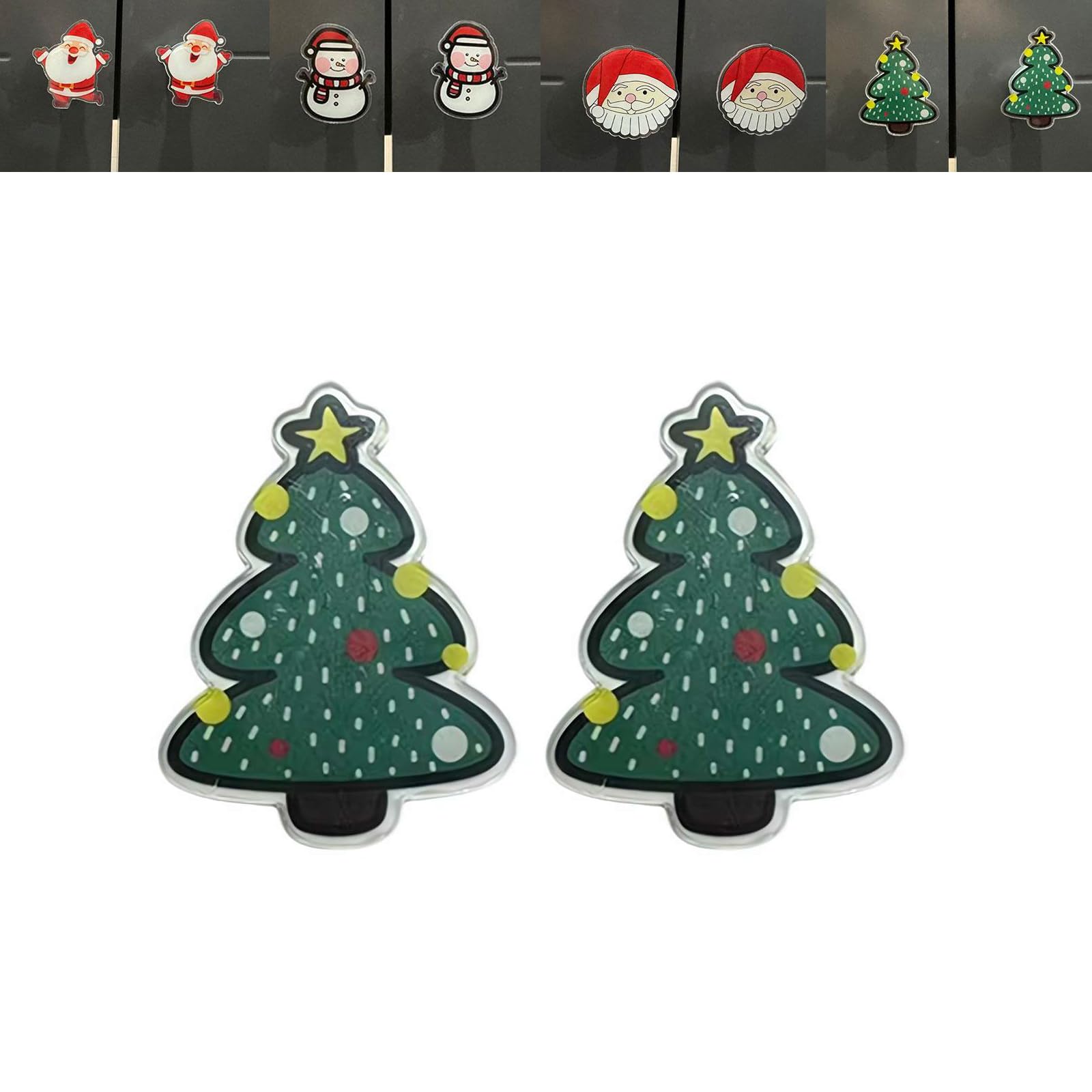 Christmas Cabinet Knob Covers - 2PCS Festive Snowman Santa Claus Tree Shaped Knob Covers for Cabinets & Doors | Holiday Home Decor for Christmas Tree, Kitchen, Bathroom & Living Room
