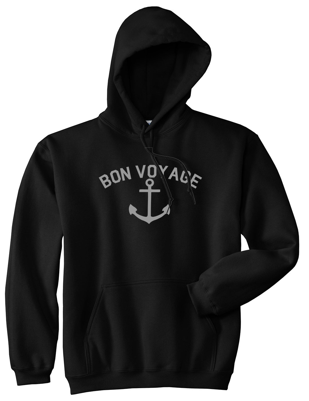 Kings Of NY Bon Voyage Anchor Boat Men's Pullover Hoodie - Comfortable Cotton Sweatshirt for Sailing, Fishing & Outdoor Activities