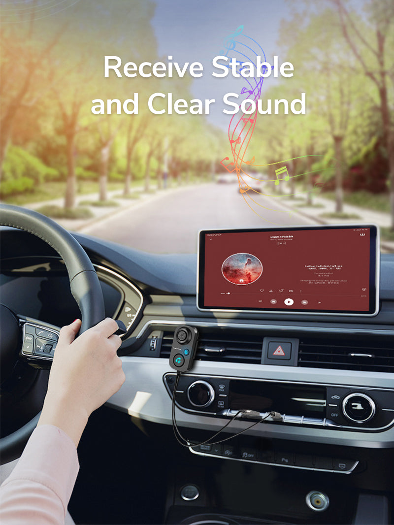 5.1 Bluetooth Car Audio Receiver with Aux 3.5mm Jack & Built-in Mic - Wireless Music Streaming for Road Trips & Hands-Free Calling in Vehicle