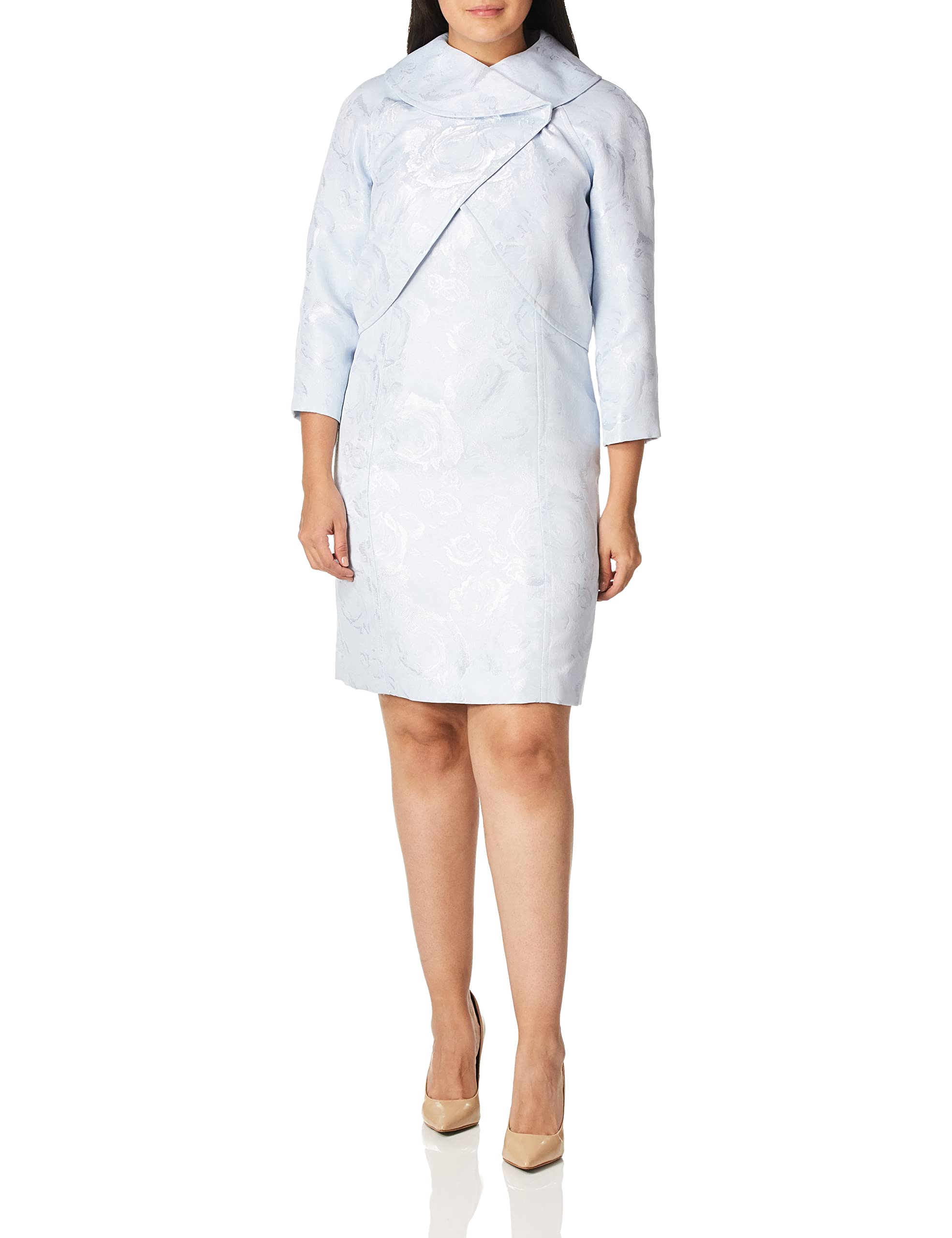 Tahari ASL Women's Floral Wrap Jacket and Dress Set - Elegant Spring Outfit for Office, Wedding & Special Occasions