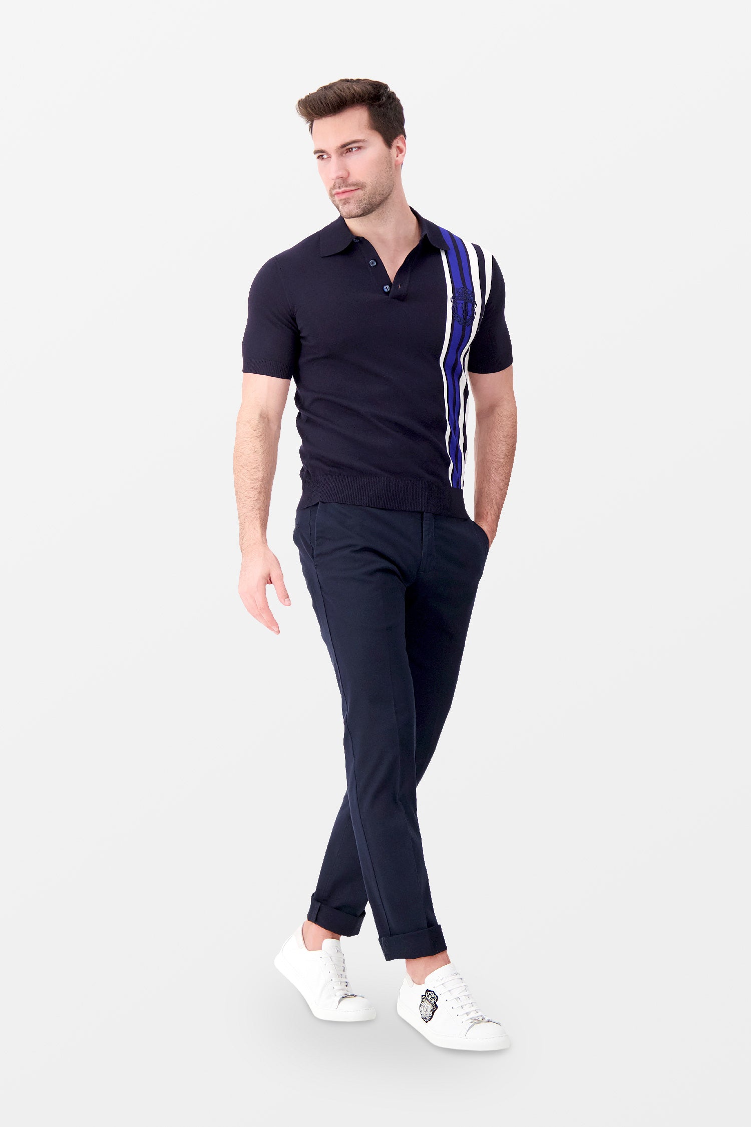 Billionaire Men's Dark Blue Polo Shirt - Premium Cotton Casual Wear for Golf, Business & Everyday Style