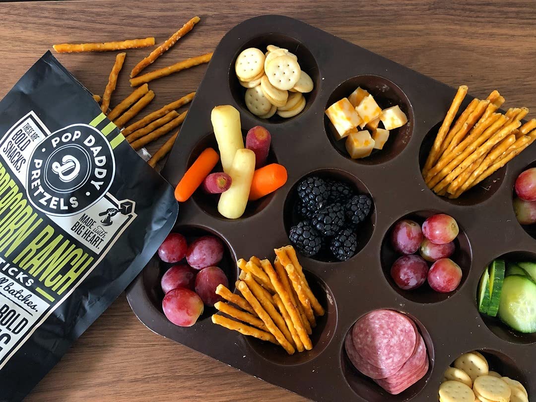 Pop Daddy Flavored Pretzel Sticks - Healthy Gourmet Snack, 7.5oz Bags (Pack of 3), Peppercorn Ranch - Perfect for Office Snacks, Party Favors & On-the-Go Treats