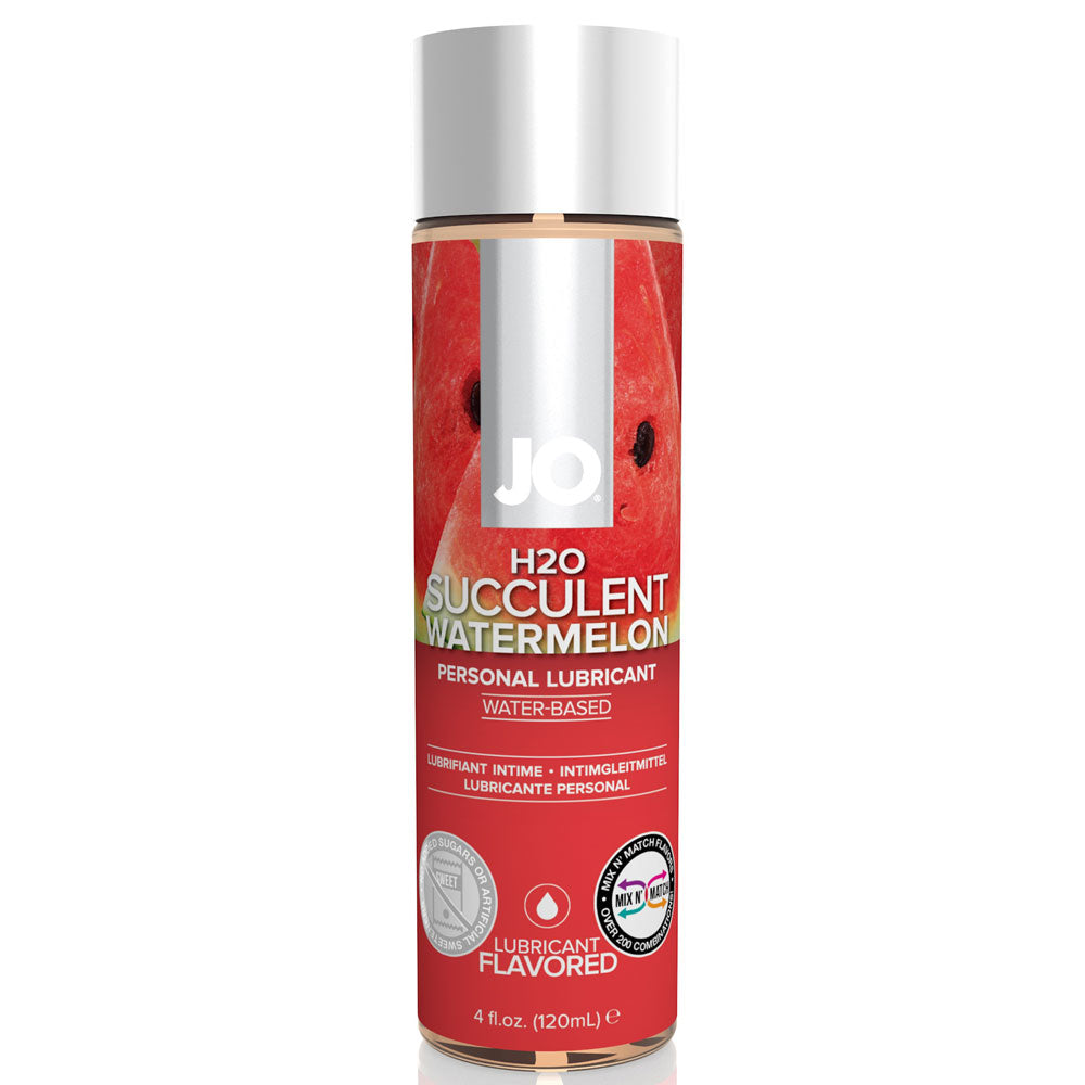 JO H2O Succulent Watermelon Flavored Personal Lubricant - Long Lasting & Silky Smooth for Enhanced Intimacy & Sensual Massage