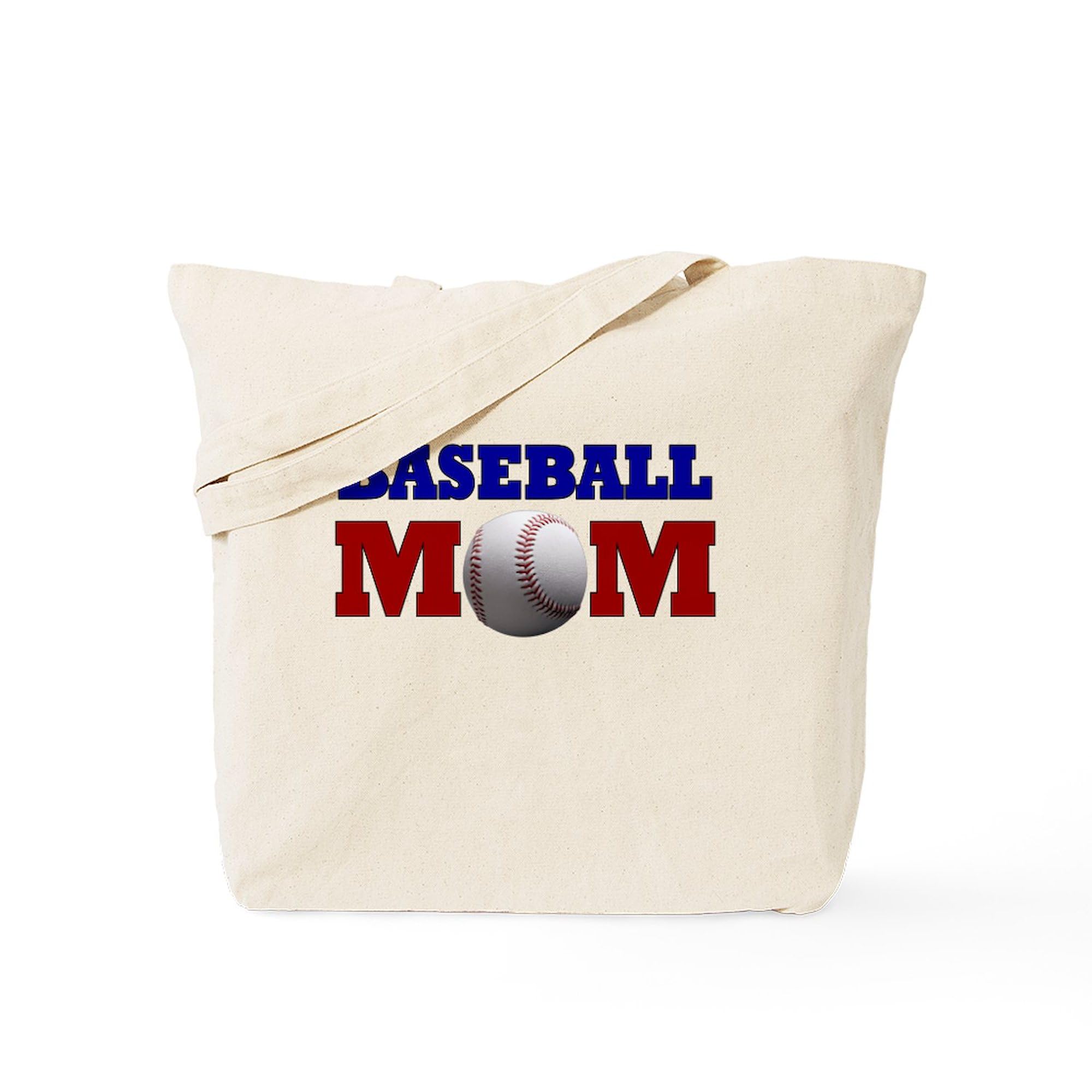 Baseball Mom Tote Bag - Natural Canvas Reusable Shopping Bag for Groceries, Beach, and Everyday Use